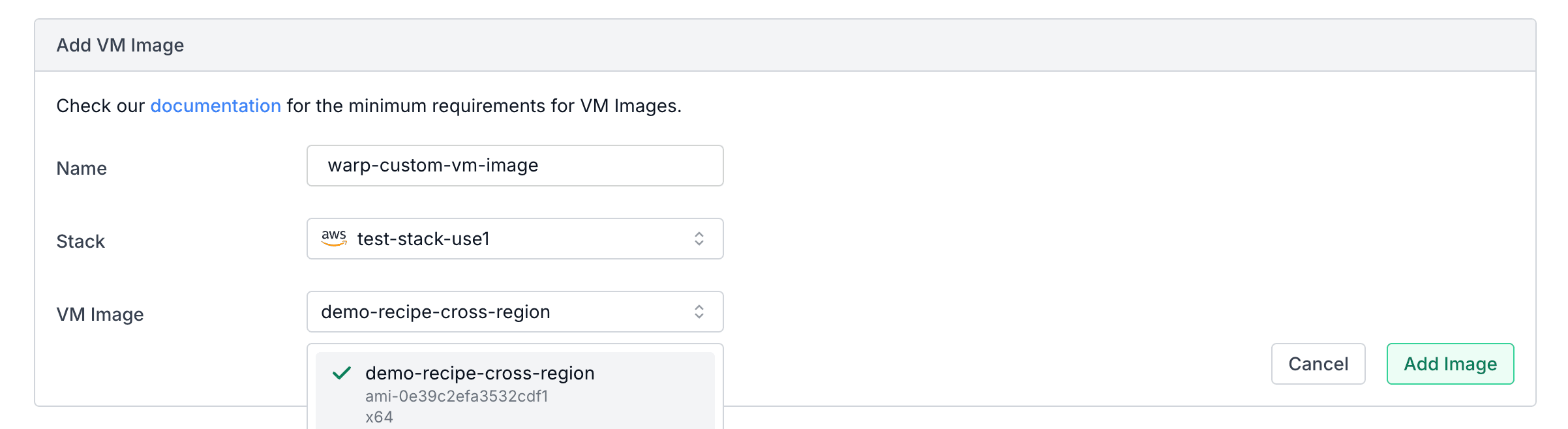 Add VM Image