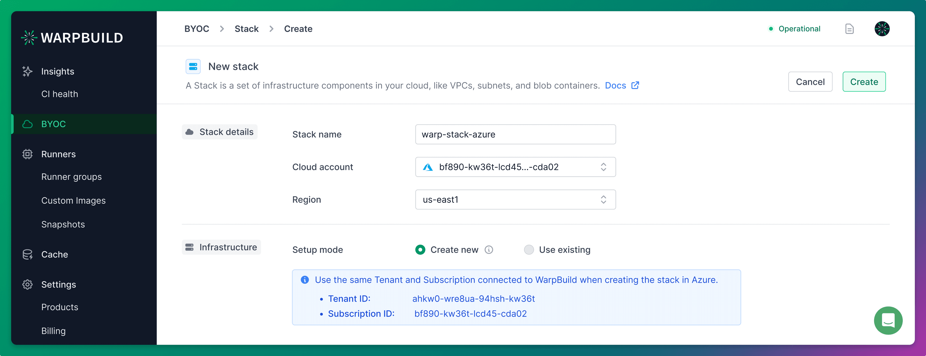 Create Stack