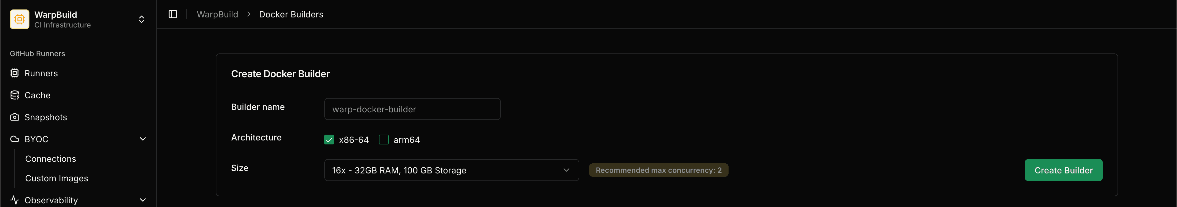 View docker builders