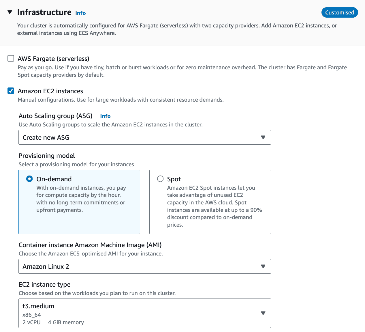 ECS EC2 cluster configuration
